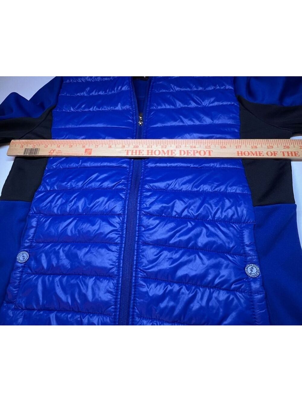 Canada Weather Gear Hybrid Puffer Jacket Blue Quilted Fleece Outdoor Gorpcore M - Picture 4 of 7